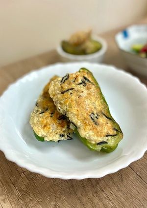 ピーマンの豆腐詰め【ここから栄養士】-レシピのメイン写真