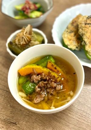 焼き野菜のみそ汁【ここから栄養士】-レシピのメイン写真