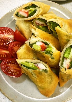 そら豆とカニカマの春巻き-レシピのメイン写真