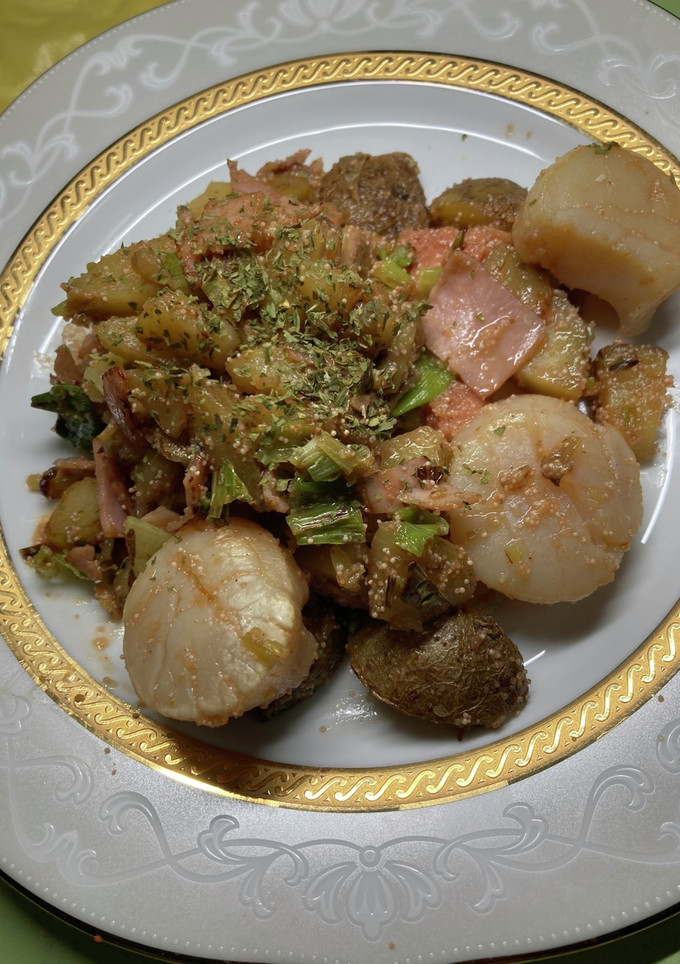 ホタテと明太子とじゃがいもの炒め物-レシピのメイン写真