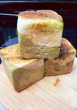 抹茶クリームマーブル食パン-レシピのメイン写真