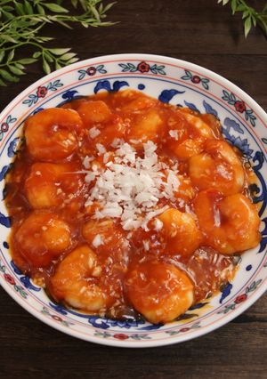 簡単！辛くないエビチリ　だし風味-レシピのメイン写真