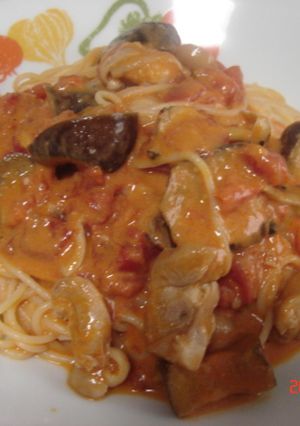 鶏肉と茄子のトマトクリームパスタ-レシピのメイン写真