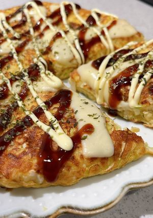 ダイエットに！ヘルシーふわとろお好み焼き-レシピのメイン写真