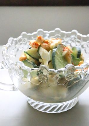 ゆで卵きゅうり松山あげのヨーグルトあえ-レシピのメイン写真