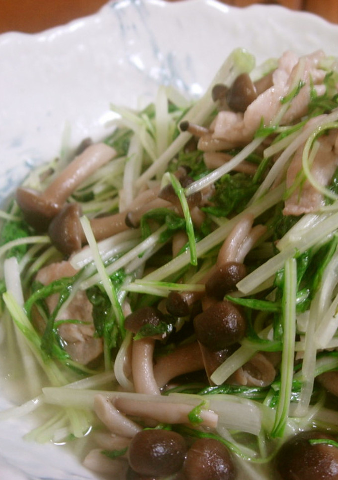 水菜と豚肉炒め　味付けは塩胡椒だけ♪-レシピのメイン写真