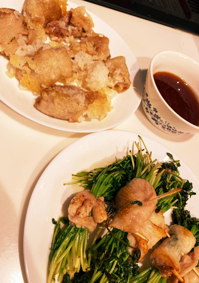 豆苗の鶏皮巻き&鶏皮にぎり-レシピのメイン写真