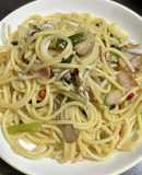小松菜ときのことしらすの和風パスタ