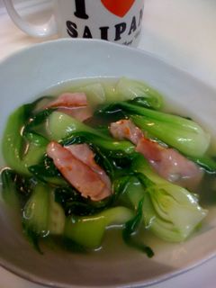 青梗菜とベーコンのスープあんかけ-レシピのメイン写真