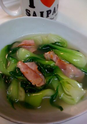 青梗菜とベーコンのスープあんかけ-レシピのメイン写真