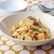 鶏ひき肉みそ麹漬けの厚揚げ蒸し野菜