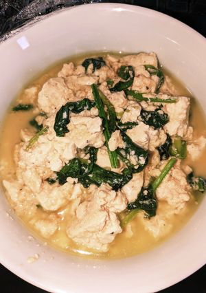 豆腐とほうれん草の味噌油炒め-レシピのメイン写真