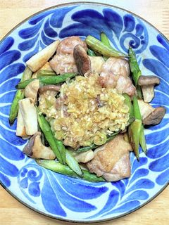 鶏もも肉とアスパラとエリンギの油淋鶏-レシピのメイン写真