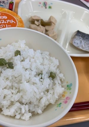 えんどうご飯 河内長野市学校給食-レシピのメイン写真