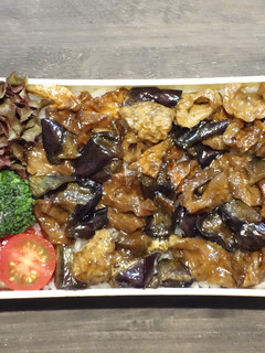 レンジで★なすとちくわの甘醤油の丼弁当-レシピのメイン写真