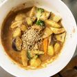 簡単きな粉簡単赤味噌味ツナ根菜茄子野菜炒