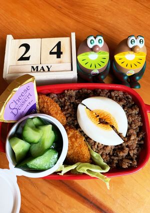 高二長女　お弁当(豚そぼろ)-レシピのメイン写真