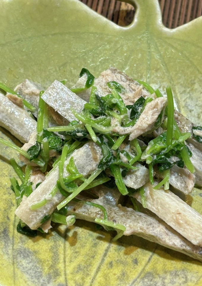 ごぼうと豆苗のツナマヨ和え-レシピのメイン写真