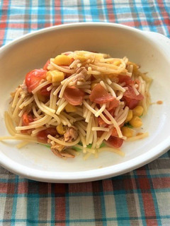 【離乳食後期】ツナトマトスパゲッティ-レシピのメイン写真