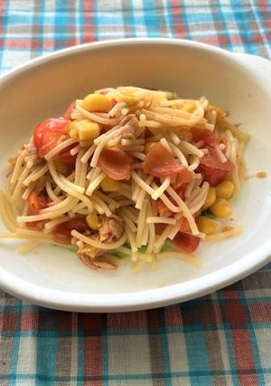 【離乳食後期】ツナトマトスパゲッティ-レシピのメイン写真