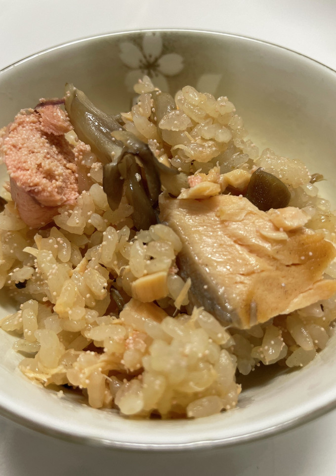 【あさイチ】鮭ときのこの炊き込みごはん-レシピのメイン写真