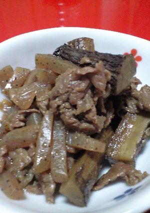 牛肉とごぼうとコンニャクの甘煮-レシピのメイン写真