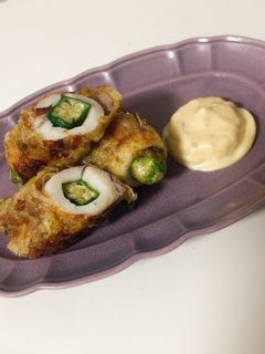 ちくわにオクラの磯辺揚げ-レシピのメイン写真