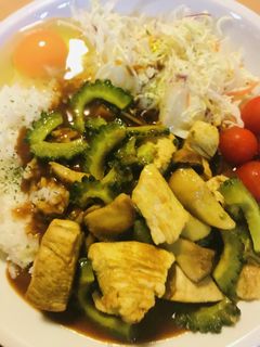 レトルト●ゴーヤー&チキン玉子カレー-レシピのメイン写真