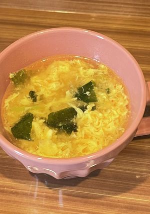 簡単！キムチと卵のスープ-レシピのメイン写真