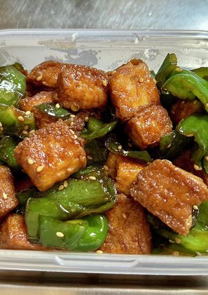 ピーマンと厚揚げの甘辛炒め(作り置き)-レシピのメイン写真