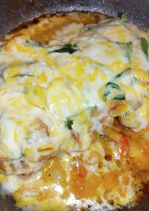 チキンステーキトマトバジルチーズ乗せ-レシピのメイン写真