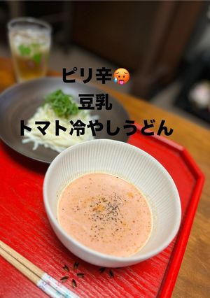 ピリ辛豆乳トマト冷やしうどん-レシピのメイン写真