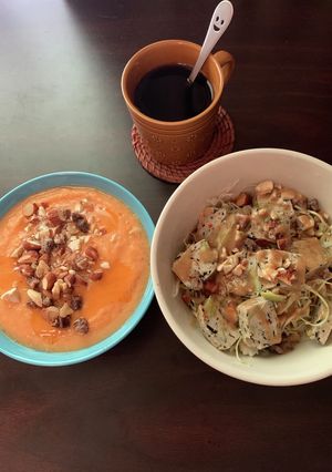 ヘルシー!冷製にんじんスープと豆腐サラダ-レシピのメイン写真