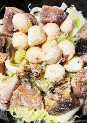 鰹のタタキリメイク 漬けサラダうどん-レシピのメイン写真