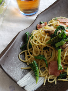 舞茸と春菊のパスタ-レシピのメイン写真