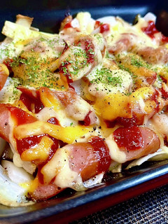 簡単!ウインナーと玉ねぎのチーズ焼き-レシピのメイン写真
