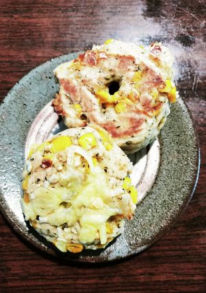 バジル&コーン&チーズ丸ベーグル-レシピのメイン写真