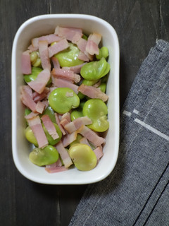 そら豆とベーコンのめんつゆ和え-レシピのメイン写真