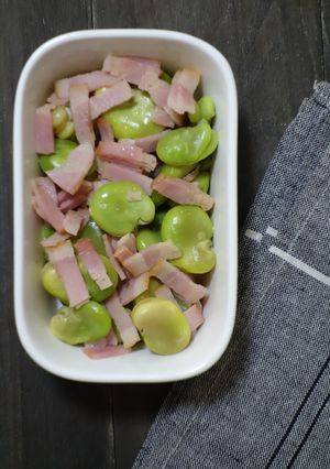 そら豆とベーコンのめんつゆ和え-レシピのメイン写真
