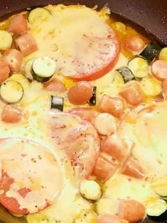 ズッキーニとトマトのチーズ焼アヒージョ風-レシピのメイン写真