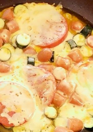 ズッキーニとトマトのチーズ焼アヒージョ風-レシピのメイン写真