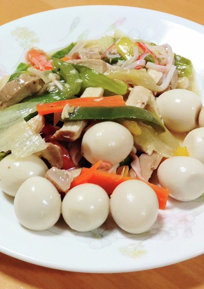うずらの卵の煮鶏親子野菜炒め-レシピのメイン写真