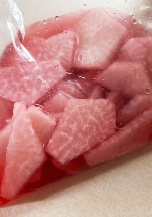 大根を梅酢に浸すだけ　お弁当の箸休めに-レシピのメイン写真