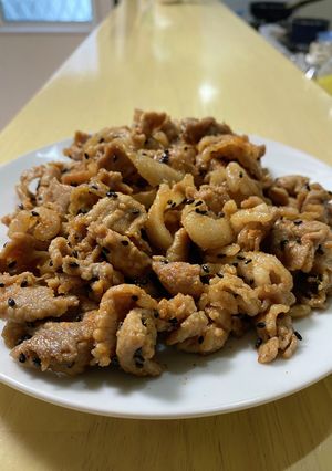 簡単！豚肉のきな粉炒め-レシピのメイン写真