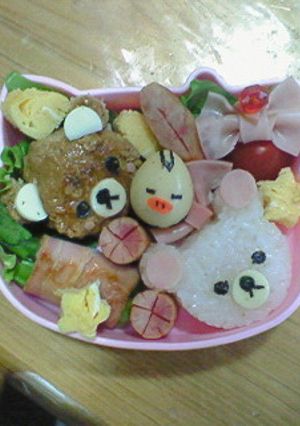 リラックマファミリーが集まったお弁当-レシピのメイン写真