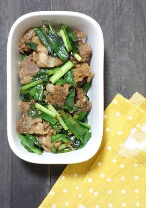 豚肉とニラの焼肉のタレ和え-レシピのメイン写真
