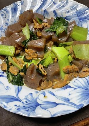 あさりとチンゲン菜とこんにゃく炒め-レシピのメイン写真