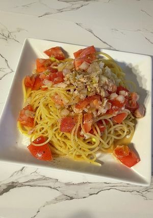 絶品!簡単!トマト冷製パスタ-レシピのメイン写真