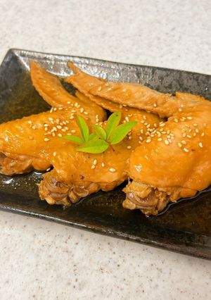 赤酢でまろやか♪手羽先の赤酢醤油煮-レシピのメイン写真