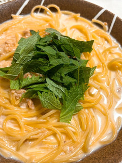 レンチンで♡鮭粗ほぐしのクリームパスタ♡-レシピのメイン写真